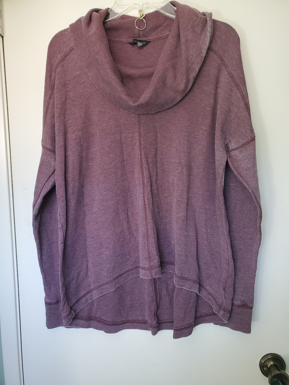 Vgt Lucky Brand Woman's Purple Grungy Slouchy Cowl Neck Long-sleeve Sz M/M